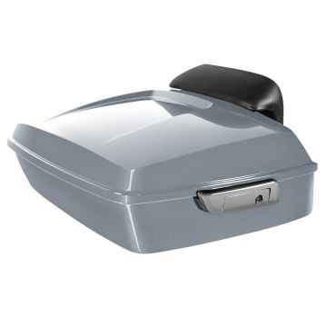 Barracuda Silver Harley Touring Chopped Tour Pack with Slim Backrest and Chrome Hardware from HOGWORKZ