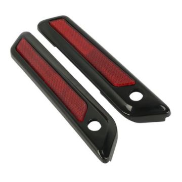 Harley® Touring Blackout Saddlebag Latch Cover Set with reflectors from HOGWORKZ '14-'22