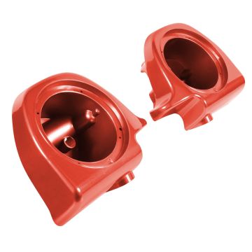 Baja Orange Lower Vented Fairing Speaker Pod Mounts non rushmore style front for Harley® Touring motorcycles from HOGWORKZ®