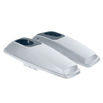 Barracuda Silver Harley® Touring Saddlebag Speaker Lids from HOGWORKZ®