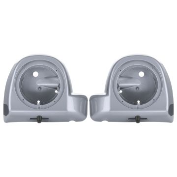 Barracuda Silver Lower Vented Fairing Speaker Pod Mounts rushmore style front