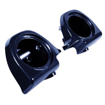 big blue pearl Lower Vented Fairing Speaker Pod Mounts non rushmore style front for Harley® Touring motorcycles from HOGWORKZ® angle