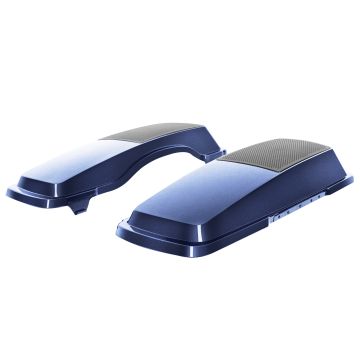 Big Blue Pearl Harley® Touring Saddlebag Speaker Lids '94-'13 angle