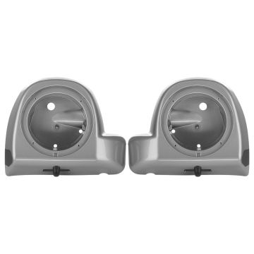 Billet silver Lower Vented Fairing Speaker Pod Mounts rushmore style pair