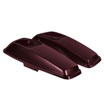 billiard burgundy Harley® Touring Saddlebag Speaker Lids from HOGWORKZ® angle