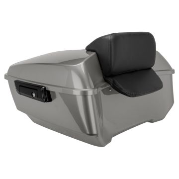 Billiard Gray King Tour Pack w/ Slim Backrest & Black Hardware for Harley® Touring