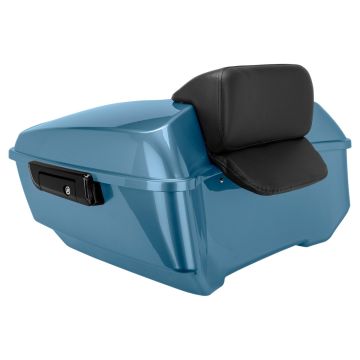 Billiard Teal King Tour Pack w/ Slim Backrest & Black Hardware for Harley® Touring