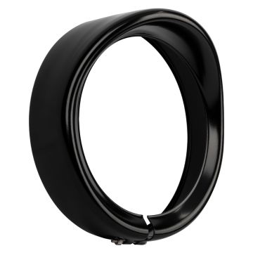 Black visor style headlight trim ring. Direct bolt-on install for 7" headlight from HOGWORKZ.