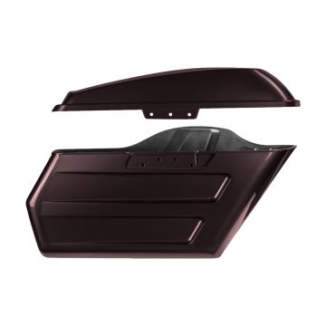 Blackened Cayenne Chopped Hardline Saddlebags for Harley® Touring '14-'25