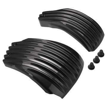 Blackjack Metallic Ribbed Battery Covers for Harley® Softail from HOGWORKZ