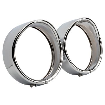 Chrome Passing Lamp Visor Trim Rings pair
