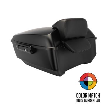 Color Matched King Tour Pack w/ Slim Backrest & Black Hardware for Harley® Touring