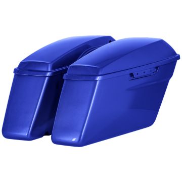 Fathom Blue Harley® Touring Standard Saddlebags from hogworkz back angle