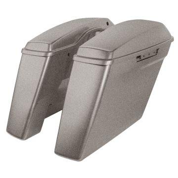 Hard Candy Shattered Harley® Touring Dual Blocked Extended 4" Stretched Saddlebags from HOGWORKZ® left angle