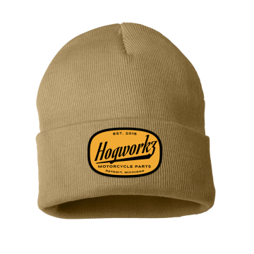 HOGWORKZ® Script Beanie Hat | Camel