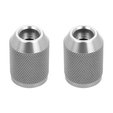 Silver Anodized Knurled T-6061 Sliders for HOGWORKZ® Performance Engine Guards pair