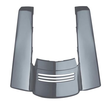Atlas Silver Metallic Stretched Dual Blocked Tri-Bar Fender Extension front