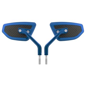 Blue Color HOGWORKZ® Anodized Performance Mirrors w/ Carbon Inlay
