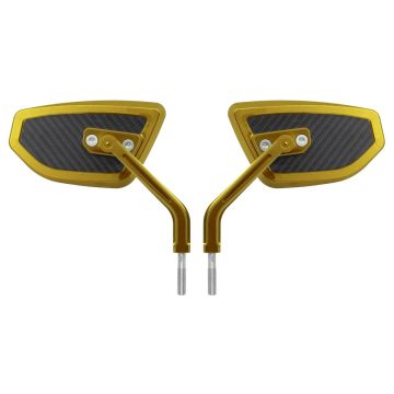 Gold HOGWORKZ® Anodized Performance Mirrors w/ Carbon Inlay