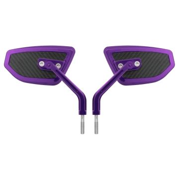 Purple HOGWORKZ® Anodized Performance Mirrors w/ Carbon Inlay