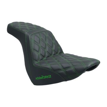 Rise Up Seat for Harley® Low Rider FXLR/FXLRS/FXLRST & Sport Glide FLSB Green Stitch from HOGWORKZ