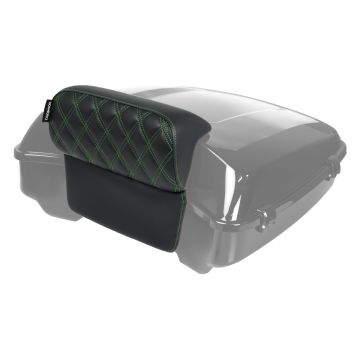 HOGWORKZ® Diamond Green Stitched Slim Tour Pack Backrest Pad