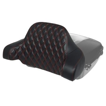 HOGWORKZ® Diamond Stitched Chopped Tour Pack Backrest Pad | Red Stitching