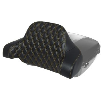 HOGWORKZ® Diamond Stitched Chopped Tour Pack Backrest Pad | Gold Stitching