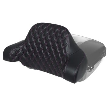 HOGWORKZ® Diamond Stitched Chopped Tour Pack Backrest Pad | Purple Stitching