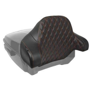 HOGWORKZ® Orange Stitching Diamond Stitched King Tour Pack Backrest Pad