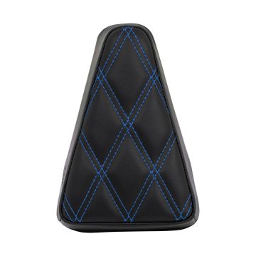 Havoc Sissy Bar Backrest Pad (Diamond / Blue Stitch) from HOGWORKZ