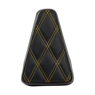 Havoc Sissy Bar Backrest Pad (Diamond / Gold Stitch) from HOGWORKZ