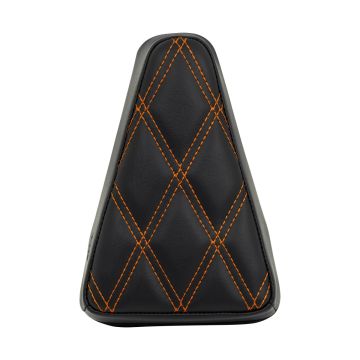 Havoc Sissy Bar Backrest Pad (Diamond / Orange Stitch) from HOGWORKZ