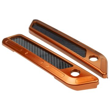 Orange Anodized Saddlebag Latch Covers for Harley® Touring from HOGWORKZ