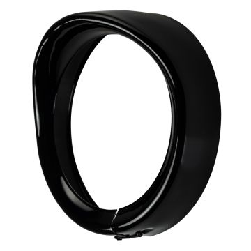 7" Headlight Visor Trim Ring Gloss Black from HOGWORKZ angle