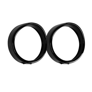 4.5" Auxiliary Light / Passing Lamp Visor Trim Rings Gloss Black from HOGWORKZ