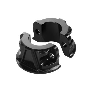 Black Billet Brake & Clutch Perch Clamps for Harley® Softail / Dyna from HOGWORKZ front