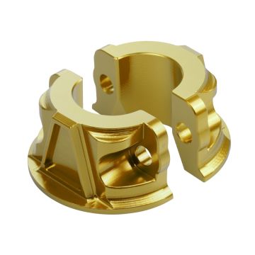 Gold Billet Brake & Clutch Perch Clamps for Harley® Softail / Dyna from HOGWORKZ