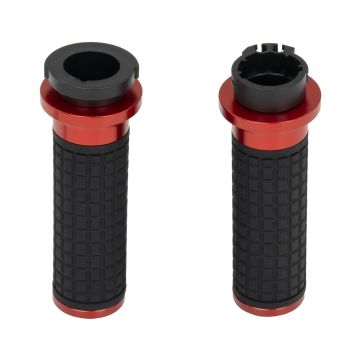 HOGWORKZ® Red MX Style Hand Grips for Harley® Cable Throttle Models