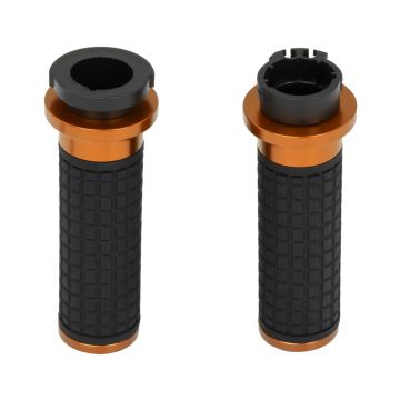 HOGWORKZ® Orange MX Style Hand Grips for Harley® Cable Throttle Models