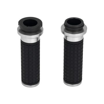 HOGWORKZ® Silver MX Style Hand Grips for Harley® Wire Throttle Models