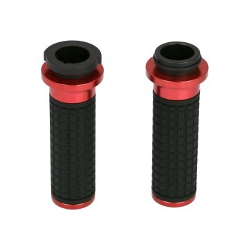 HOGWORKZ® Red MX Style Hand Grips for Harley® Wire Throttle Models