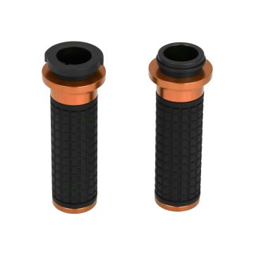 HOGWORKZ® Orange MX Style Hand Grips for Harley® Wire Throttle Models