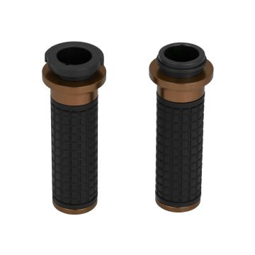 HOGWORKZ® MX Style Hand Grips for Harley® Wire Throttle Models | Bronze