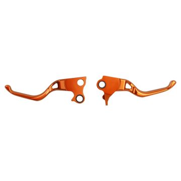 HOGWORKZ® Orange Performance Brake & Clutch Levers for Harley® Dyna / Softail / Touring
