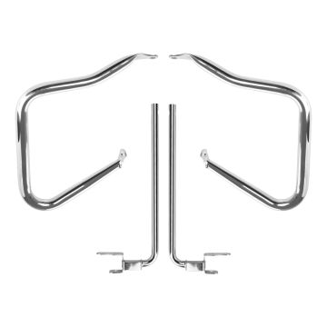 HOGWORKZ® Chrome1.25" PORK CHOP Saddlebag Guards for Harley® Touring front