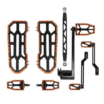 HOGWORKZ® Orange Performance MX Floorboard / Foot Control Kit for Harley® Touring