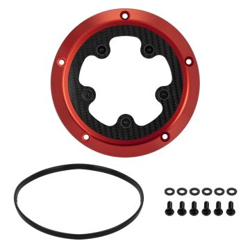 HOGWORKZ® Red ClearVue™ Derby Cover for Harley® M8 Softail kit