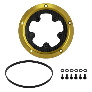 HOGWORKZ® Gold ClearVue™ Derby Cover for Harley® M8 Softail kit