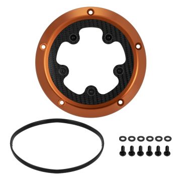 HOGWORKZ® Orange ClearVue™ Derby Cover for Harley® M8 Softail kit
